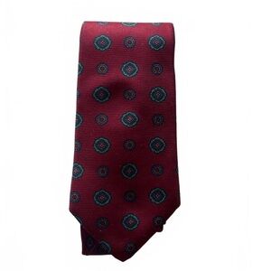 Damon Mens‎ Neck Tie Red Blue Navy Rope Crown N Vintage #15 Classic Silk